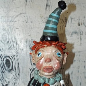Folk Art Halloween Decoration Spider Boy with Jol Buckets Vintage Style One of a Kind Sculpture