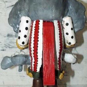 Folk Art Original One of a Kind Santa Elephant NutCracker Character Art image 4