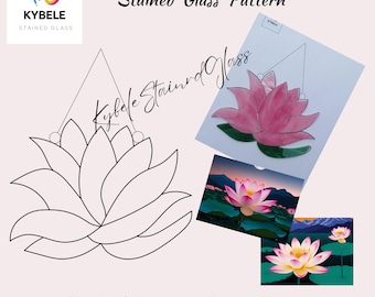 Lotus Stained Glass Pattern: DIY Suncatcher Design (Digital Download PDF)