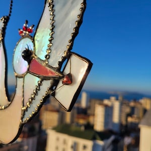 Stained Glass Stork Suncatcher for Nursery Decor, Handmade Baby Shower,  Animal Lovers Home Decor