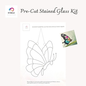 DIY Glass Crafting Kit - Precut Butterfly Suncatcher for Window Decoration - Precut Glass for Beginners
