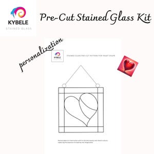 DIY Stained Glass Suncatcher Kit - Personalisiertes Geschenk DIY Kit - Vorgeschnittenes Glas für Anfänger - Muttertagsgeschenk, Herz Suncatcher Kit