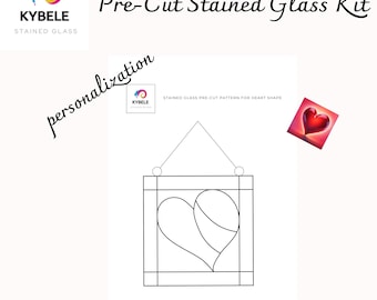 DIY Stained Glass Heart Suncatcher Kit - Precut Glass for Beginners