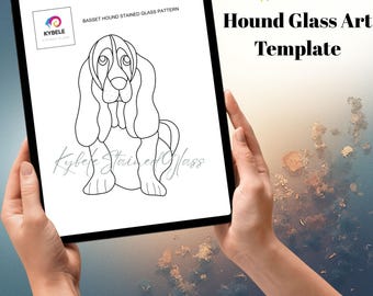 Dog Stained Glass Pattern: DIY Suncatcher Template (PDF Download, 4.9x7.9")
