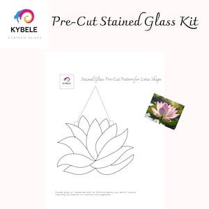 DIY Glasmalerei Kit - Lotus Muster Suncatcher - Glas Handwerk Hobby Projekt - Vorgeschnittenes Glas für Anfänger, handgemachtes Geschenk Kit