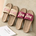 Handmade Straw Crochet Boho Slippers, Embroidered Name  beach slippers, Personlized Bride Slippers, Bridesmaid Gifts, Gift For Her product logo