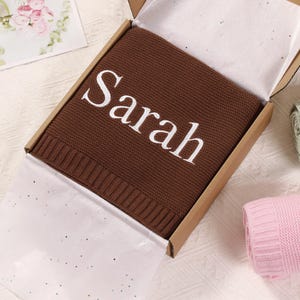 Personalized Baby Blanket - Baby Shower Gift with Box - Personalized Cotton Blanket Embroidered with Name - Newborn Gift - Baby Shower Gift