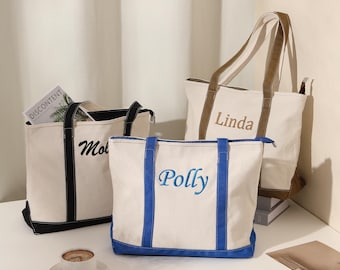 Personalized Embroidered Canvas Tote Bag, Bridesmaid Gift