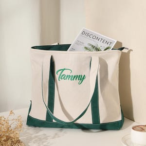Custom Canvas Tote Bag,Name Tote Bag, Text Tote Bag, Bachelorette Gift, Beach Bag,Personalized embroidered bridesmaid tote bags,Gift for Her