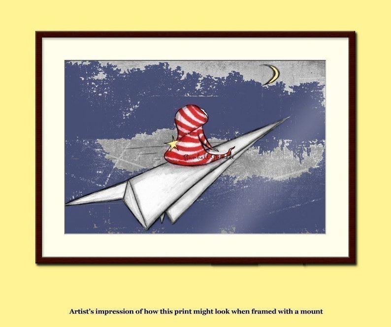 Space Themed Nursery Art Print Paper Airplane Boy's Nursery Room Airplane Themed Nursery Decor image 4