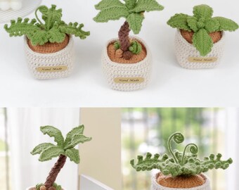 かぎ針編みの植木鉢のPDFパターン - 簡単なかぎ針編みバンドル3in1