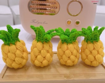 Low Sew Pineapple Crochet Pattern, Beginners Amigurumi Fruit, Crochet Easy Kids Nursery Toy Pattern, Crochet Pineapple Keychain Pattern