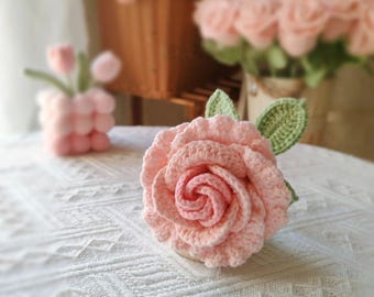 Crochet Rose Flower PDF English Pattern - Crochet Flower Pattern - Rose Amigurumi Pattern- Valentine&#39;s Day Gifts - Mother&#39;s Day Gifts DIY