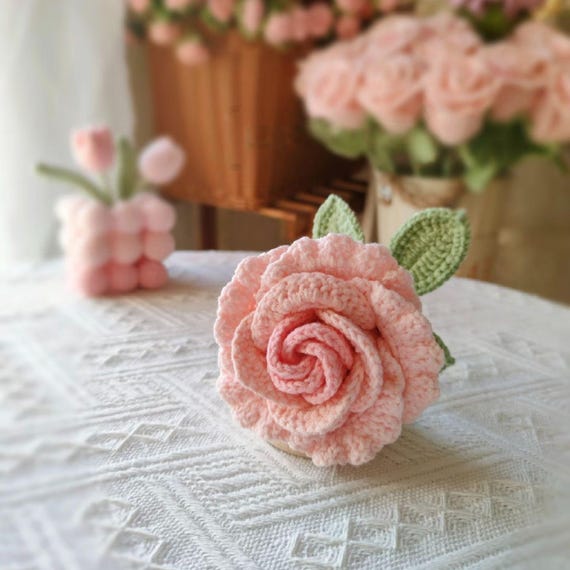 Crochet Rose Flower PDF English Pattern - Crochet Flower Pattern - Rose Amigurumi Pattern- Valentine's Day Gifts - Mother's Day Gifts DIY