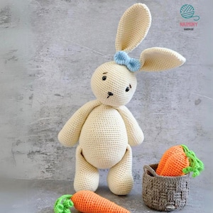 Häkel Häkeln Amigurumi Häkelanleitung PDF, süsses Kaninchen häkeln, Häkeln Hasen Spielzeug Muster, Häschen Umarmung im Schlaf, süßes Häschen
