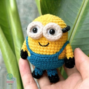 CROCHET PATTERN: Minions Crochet Pattern Small Size Minions Amigurumi Keychain Tutorial in PDF English Pattern