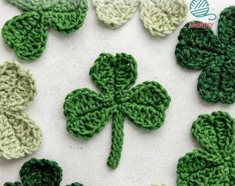 Crochet PATTERN 3/4 Leaf Clover Amigurumi, PDF in English, St. Patrick's Day, Lucky Clover Applique