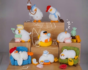 8-in-1 Häkelanleitung für lustige Entchen (PDF-Anleitung), Anleitung zum Häkeln von niedlichen Amigurumi-Enten, Häkelanleitung für Mini-Enten, Häkelanleitung für niedliche Tiere