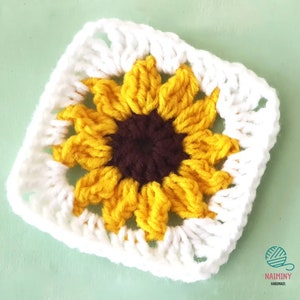 Easy Sunflower Square Crochet Pattern, Crochet Sunflower Pattern, Simple Crochet Sunflower Pattern, PDF Instant Download, Sunflower Pattern