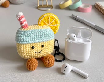 Jelly Cat Lemonade Airpods Case Crochet PDF Pattern - Crochet Case Fits AirPods & AirPods Pro - Cute Headphone Cover Crochet Tutorial