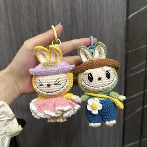 Crochet Labubu Couple PDF Pattern - Couple Labubu Amigurumi Tutorial - How to Crochet Cute Labubu Doll Pattern - Crochet Cute Animal Plushie
