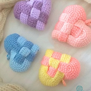 AMIGURUMI : modèle de porte-clé coeur au crochet, porte-clé coeur peluche, crochet facile pour débutant, téléchargement numérique uniquement, modèle Pdf