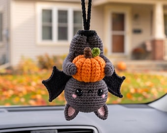 Bat Hanging Car Crochet PDF Pattern - How to Crochet Halloween Decoration - Cute and Spooky Halloween Amigurumi - Cute Bat Crochet Tutorial