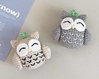 Mini Owl Crochet PDF Pattern - Mini Owl Bird Crochet Amigurumi Keychain - Cute Animal Crochet - Bird Bag Charm Crochet Tutorial