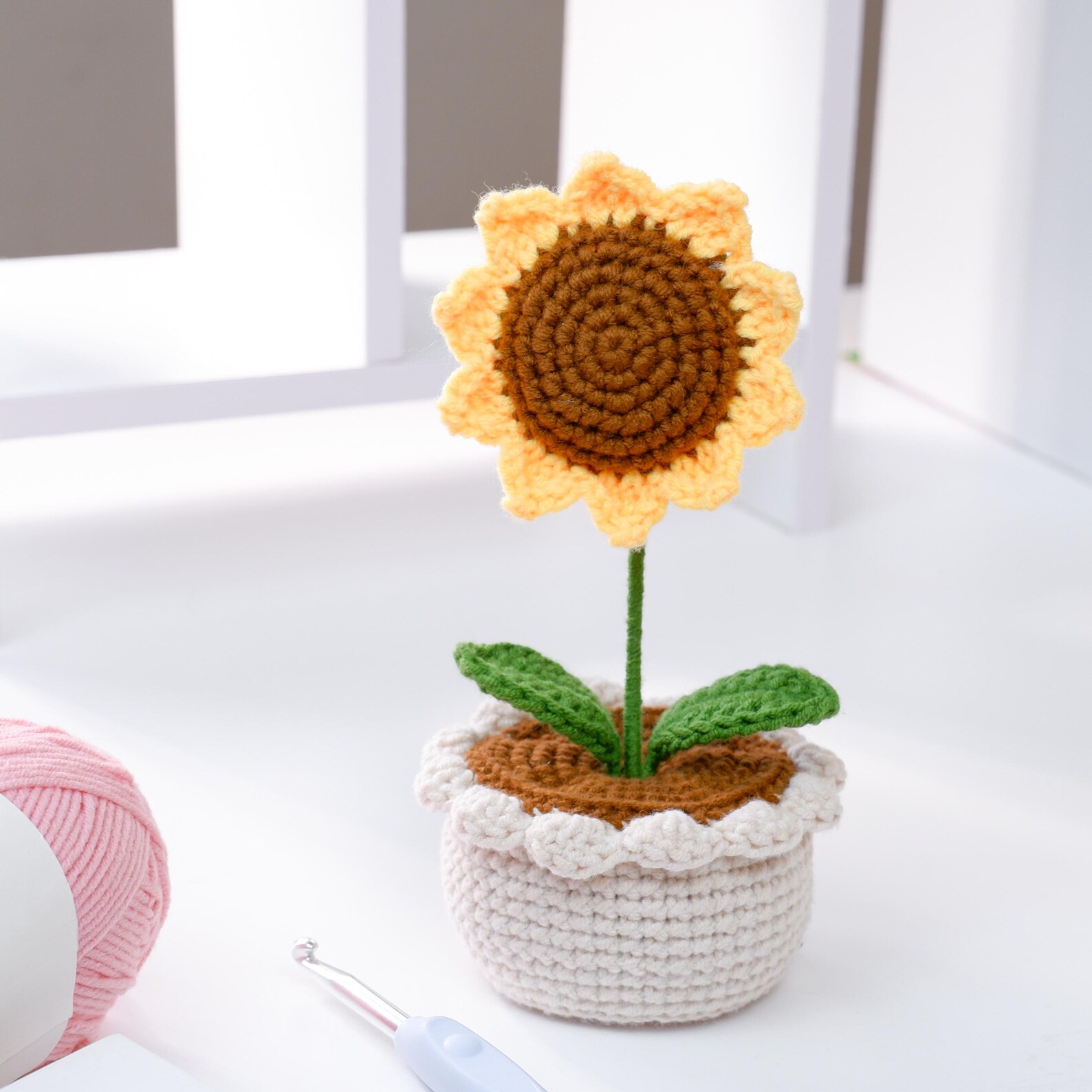 Easy Crochet Sunflower Pot PDF Pattern, Beginner Friendly Amigurumi ...