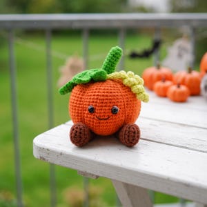 Patrón PDF de ganchillo de calabaza con forma de gato de gelatina - Decoración de otoño a ganchillo fácil para principiantes - Decoración acogedora para el hogar a ganchillo, tutorial de amigurumi de calabaza adorable imagen 7