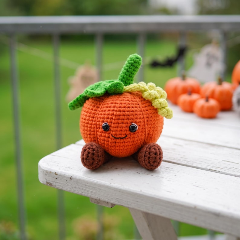 Patrón PDF de ganchillo de calabaza con forma de gato de gelatina - Decoración de otoño a ganchillo fácil para principiantes - Decoración acogedora para el hogar a ganchillo, tutorial de amigurumi de calabaza adorable imagen 7