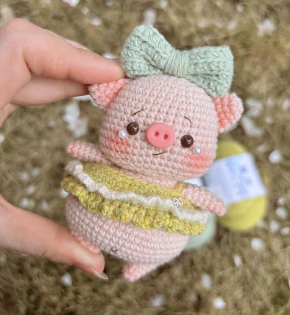 かわいい子豚の編み図（PDF）、かわいい子豚のあみぐるみ