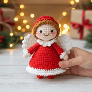 Patrón PDF de Ángel de Crochet - Angelito Amigurumi de Crochet - Adornos de Ángel - Patrón de Muñeca de Crochet de Angelito