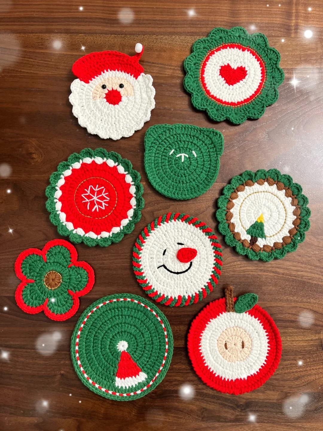 39 Christmas Coaster Crochet Patterns for Festive Table Decor, Gifts, and Cozy Holiday... 4 Christmas Coaster Crochet