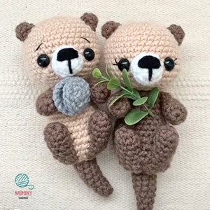 Modello di peluche di lontra marina carina all&#39;uncinetto, modello di lontra Amigurumi, modello di peluche, modello PDF, giocattolo di lontra farcito, modello PDF