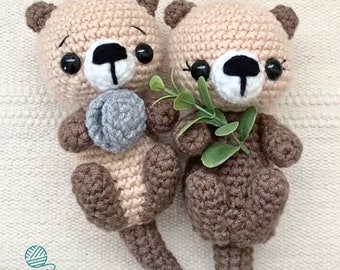 Crochet Cute Sea Otter Plushie Pattern, Amigurumi Otter Pattern, Plush Pattern, PDF Pattern, Stuffed Otter Toy, PDF Pattern English