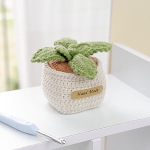 Crochet Mint Plant Mini Pot PDF Pattern - Desktop Plant Pot - Amigurumi Mint Decorations - Handmade gift - Crochet Plant Pot Pattern DIY