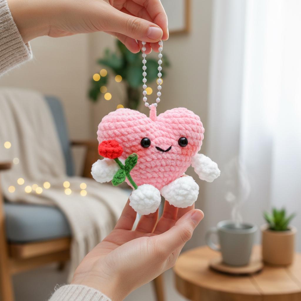 Cute Heart With Rose Crochet Pattern - How to Crochet Cute