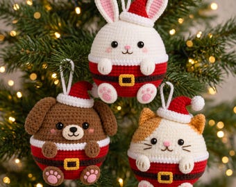 3in1 Christmas Ball Crochet PDF Pattern - Easy Crochet Cute Bundle Xmas Ornament Home Decor - Cozy Christmas Bauble Hanging Tree Amigurumi