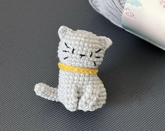Mini Cat Crochet Pattern, Cute Crochet Cat Amigurumi PDF Tutorial, Low Sew Cute Animal Crochet, Mini Kitty Keychain Pattern