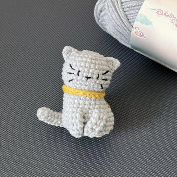 Mini Cat Crochet Pattern, Cute Crochet Cat Amigurumi PDF Tutorial, Low Sew Cute Animal Crochet, Mini Kitty Keychain Pattern
