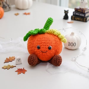 Patrón PDF de ganchillo de calabaza con forma de gato de gelatina - Decoración de otoño a ganchillo fácil para principiantes - Decoración acogedora para el hogar a ganchillo, tutorial de amigurumi de calabaza adorable imagen 4
