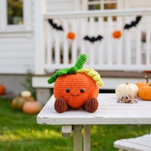 Patrón PDF de ganchillo de calabaza con forma de gato de gelatina - Decoración de otoño a ganchillo fácil para principiantes - Decoración acogedora para el hogar a ganchillo, tutorial de amigurumi de calabaza adorable imagen 5