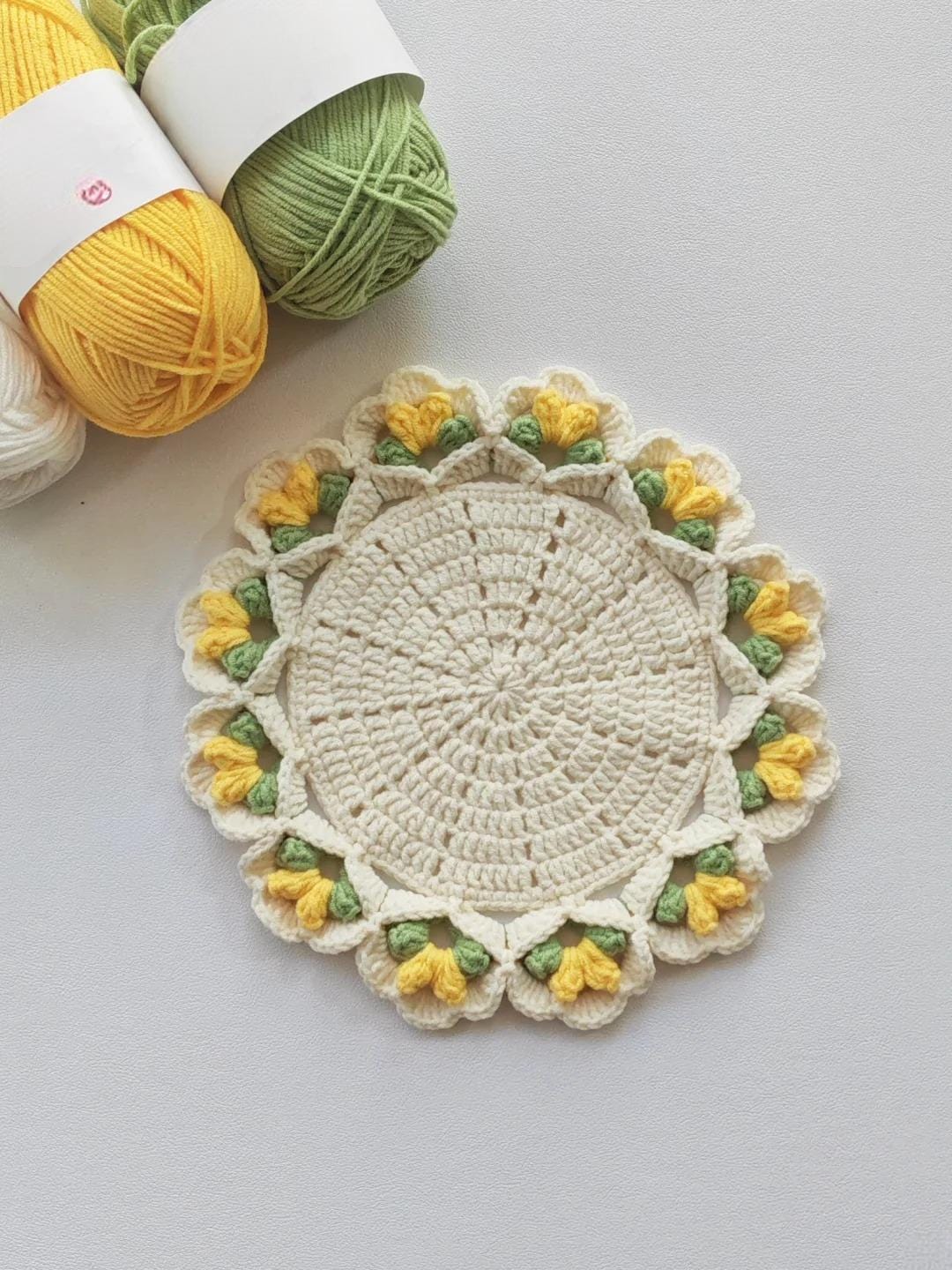 Flower Coaster Crochet PDF Pattern - Step by Step Crochet Flower ...