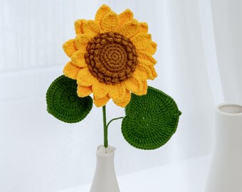 かぎ針編みのひまわりのPDFパターン、初心者向けのかぎ針編みの花の