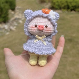 Crochet Cute Raincoat Piglet PDF Pattern, Amigurumi Cute Piglet Tutorial, How to Crochet Cute Animal, Adorable Piggy Plushie Crochet Pattern