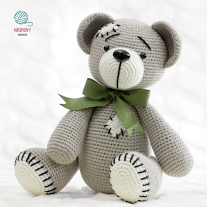 Crochet Teddy Bear Amigurumi Pattern PDF,  Cute Teddy Bear Crochet, Crochet Teddy Toy Pattern, Bear Hug While Sleeping