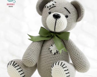 Crochet Teddy Bear Amigurumi Pattern PDF,  Cute Teddy Bear Crochet, Crochet Teddy Toy Pattern, Bear Hug While Sleeping