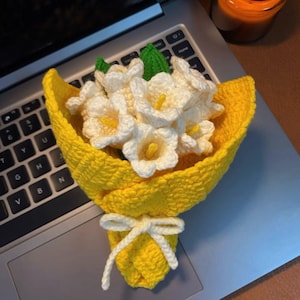 Wzór PDF na szydełkowy bukiet konwalii, wzór na szydełkowy bukiet kwiatów, szydełkowy bukiet lilii Amigurumi, szydełkowy prezent dla dziewczyny