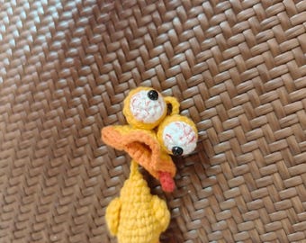 おもしろい小さなアヒルのキーホルダーの編み図、かわいいミニアヒルの
